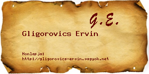 Gligorovics Ervin névjegykártya
