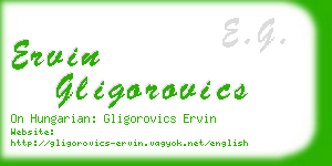 ervin gligorovics business card
